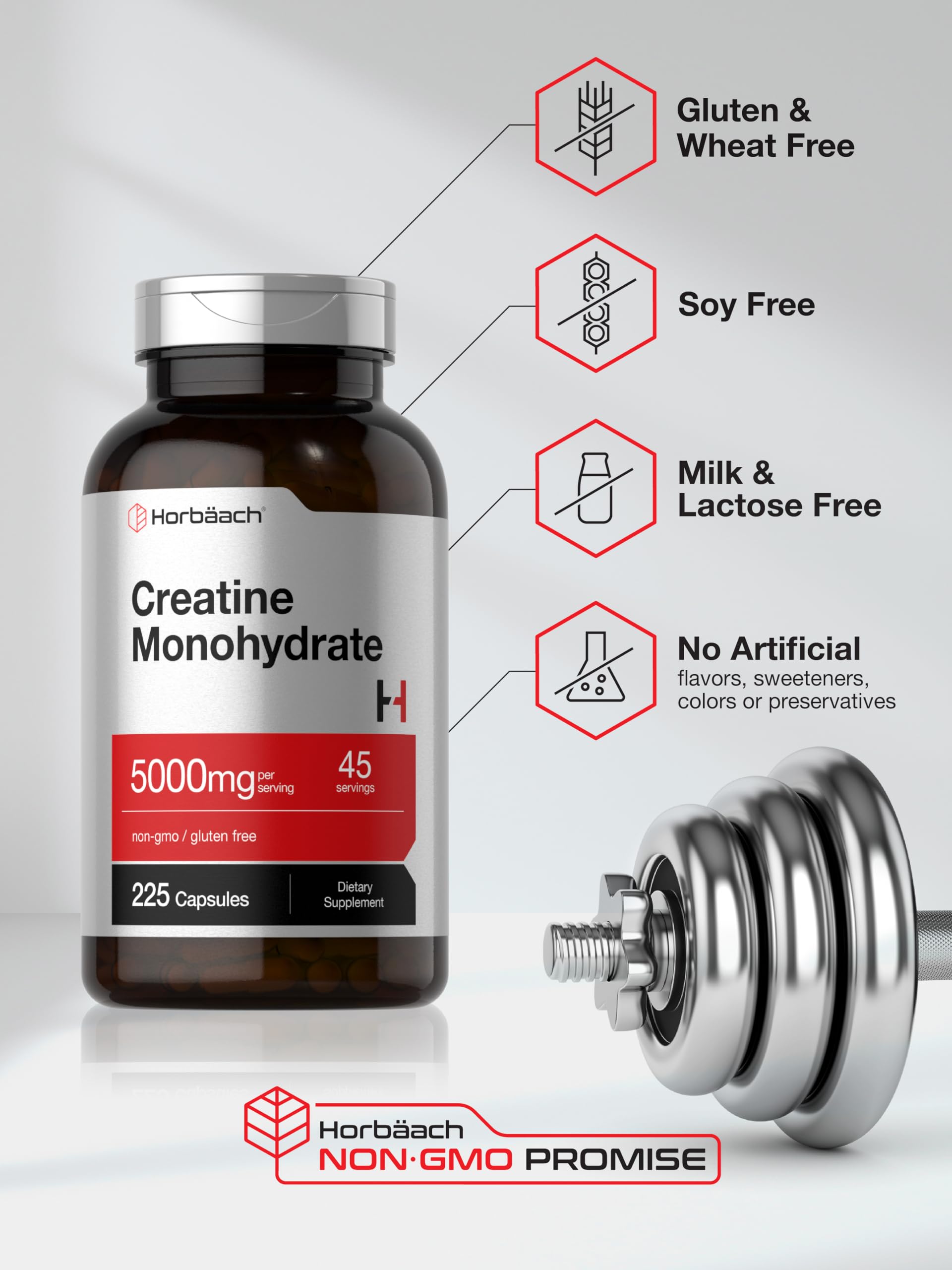 Horbaach Creatine Monohydrate daily use scene suggests consistent routine