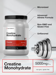 Horbäach Creatine powder poured into a shaker for mixing.