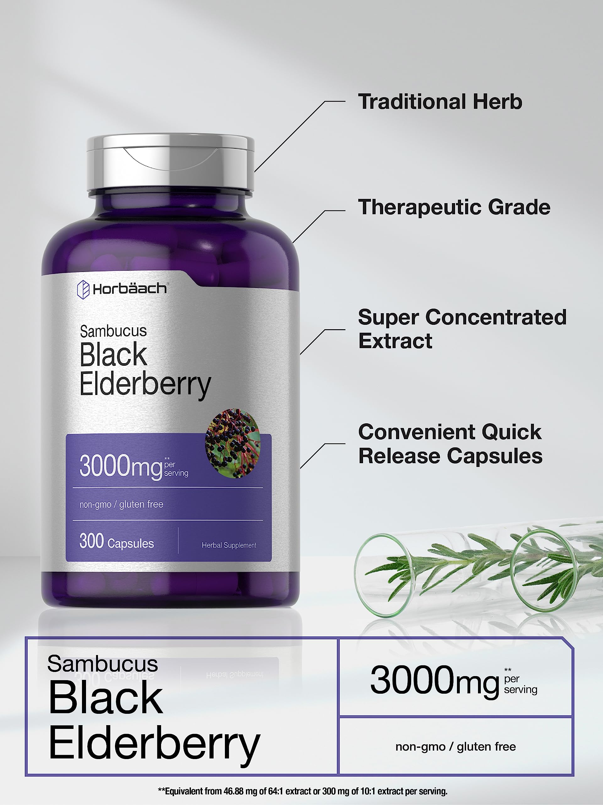Horbäach Elderberry capsules quick-release design supports convenient daily use.