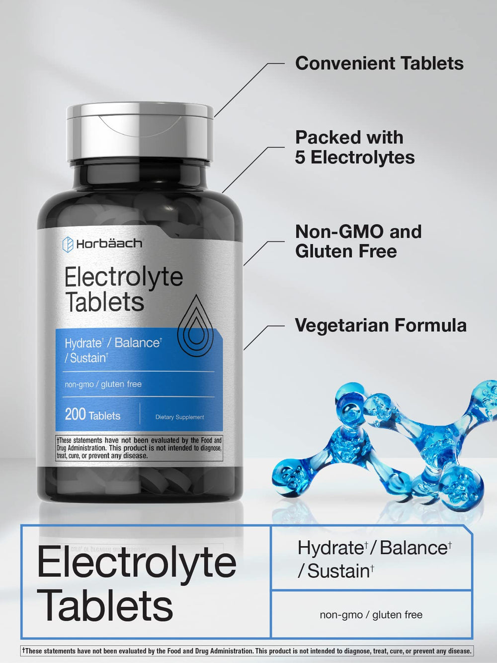 Tablets in hand demonstrating convenient vegetarian electrolyte option