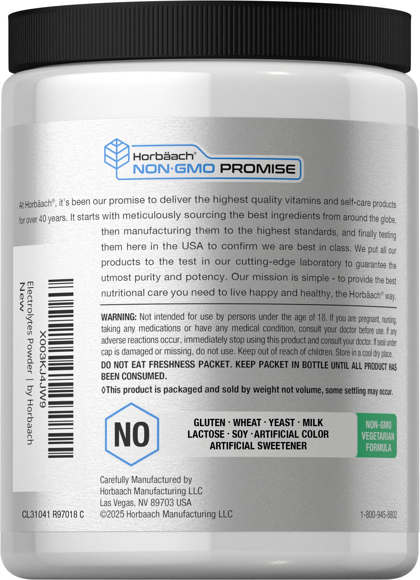 Horbäach Electrolytes powder dissolves easily in water for a refreshing drink.