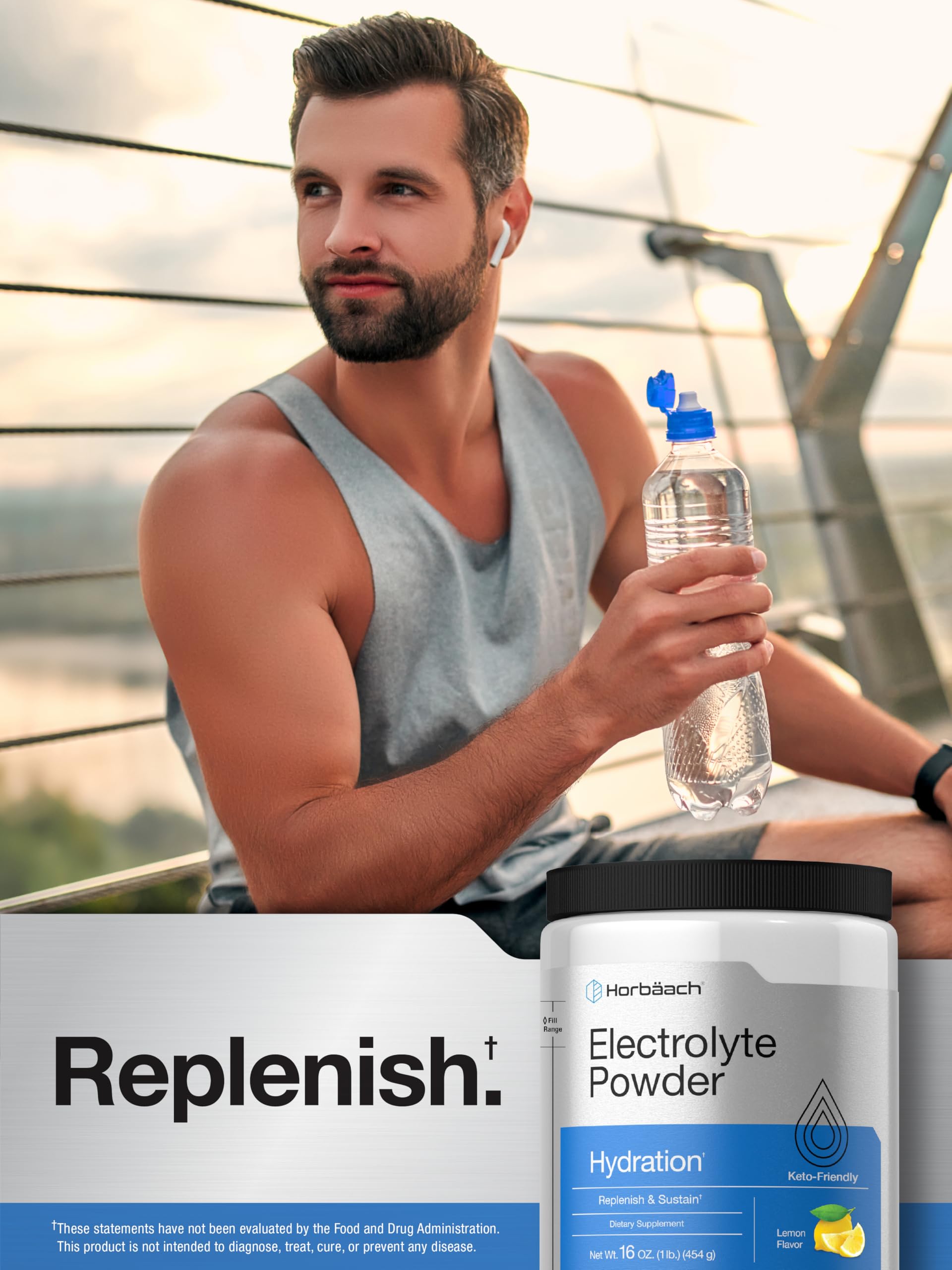 Horbäach Electrolytes powder non-GMO and keto-friendly benefits.