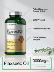 Horbäach flaxseed oil ingredients label image signals non-GMO and gluten-free formula