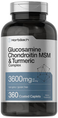 Horbaach Glucosamine Chondroitin MSM with Turmeric bottle front for daily use