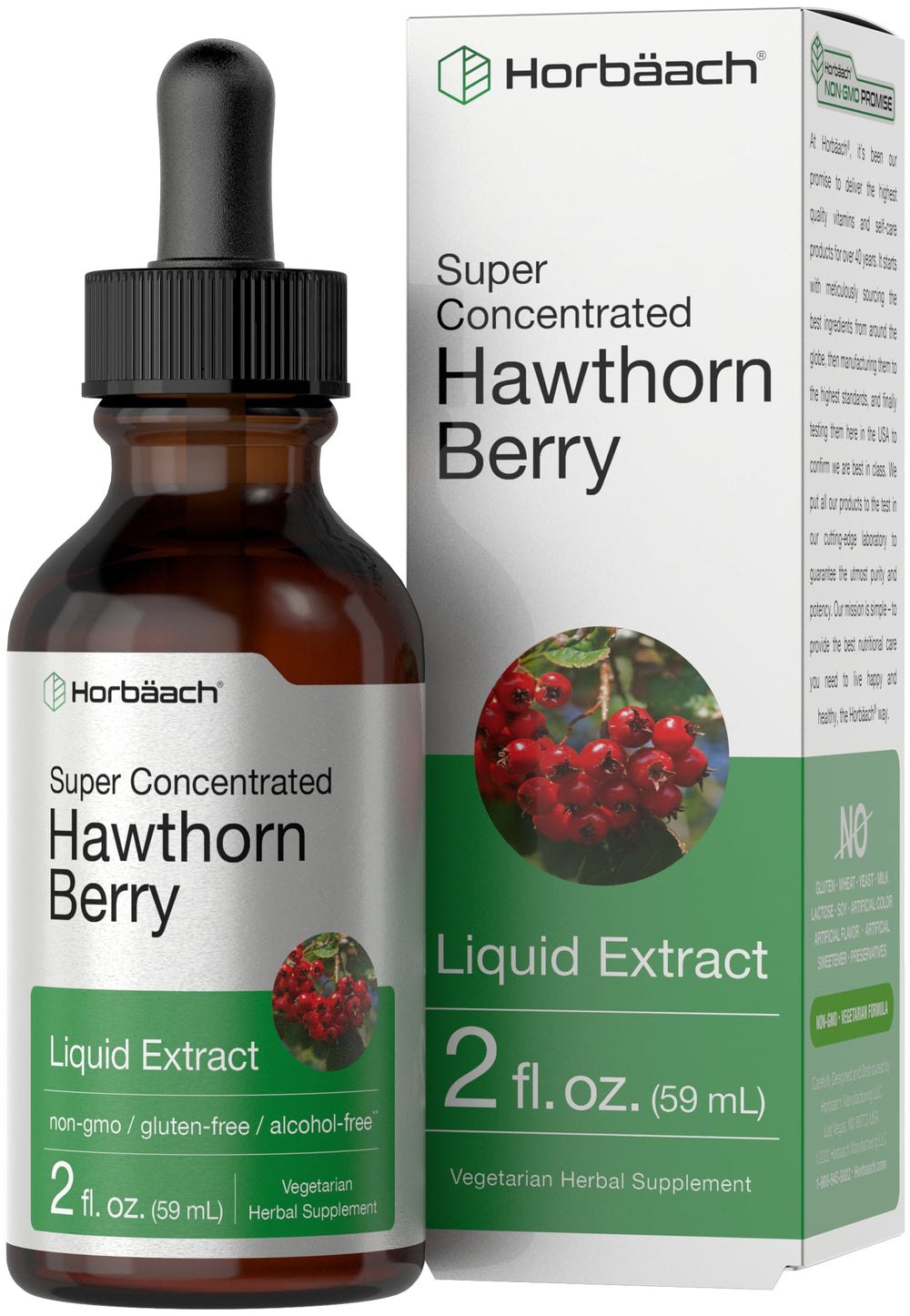 Horbäach Hawthorn Berry Extract bottle for easy daily use and wellness support