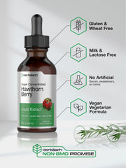 Close look at Horbaach Hawthorn Berry Extract ingredients with flavonoids