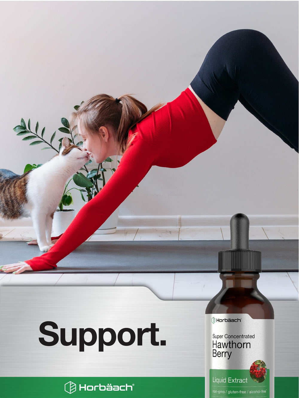 Vegetarian Horbaach Hawthorn Berry Extract packaging for dietary flexibility