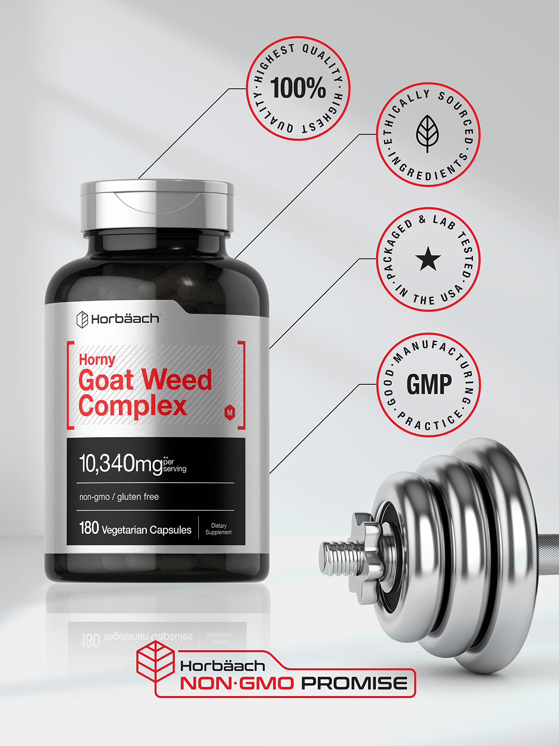 Box packaging of Horbäach Horny Goat Weed Complex ready for shelves