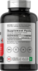 Horbaach L-Citrulline bottle back shows gluten-free and non-GMO labeling