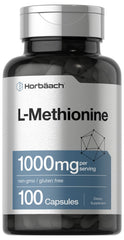Horbäach L-Methionine bottle front showing premium supplement packaging for balanced amino acids