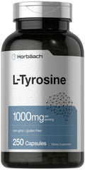 Horbäach L-Tyrosine bottle with 1000mg capsules for daily use