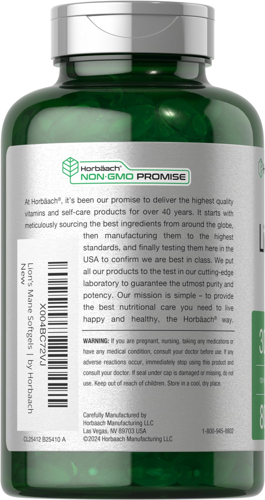 Horbäach Lions Mane softgel pour captures ready-to-take daily dose