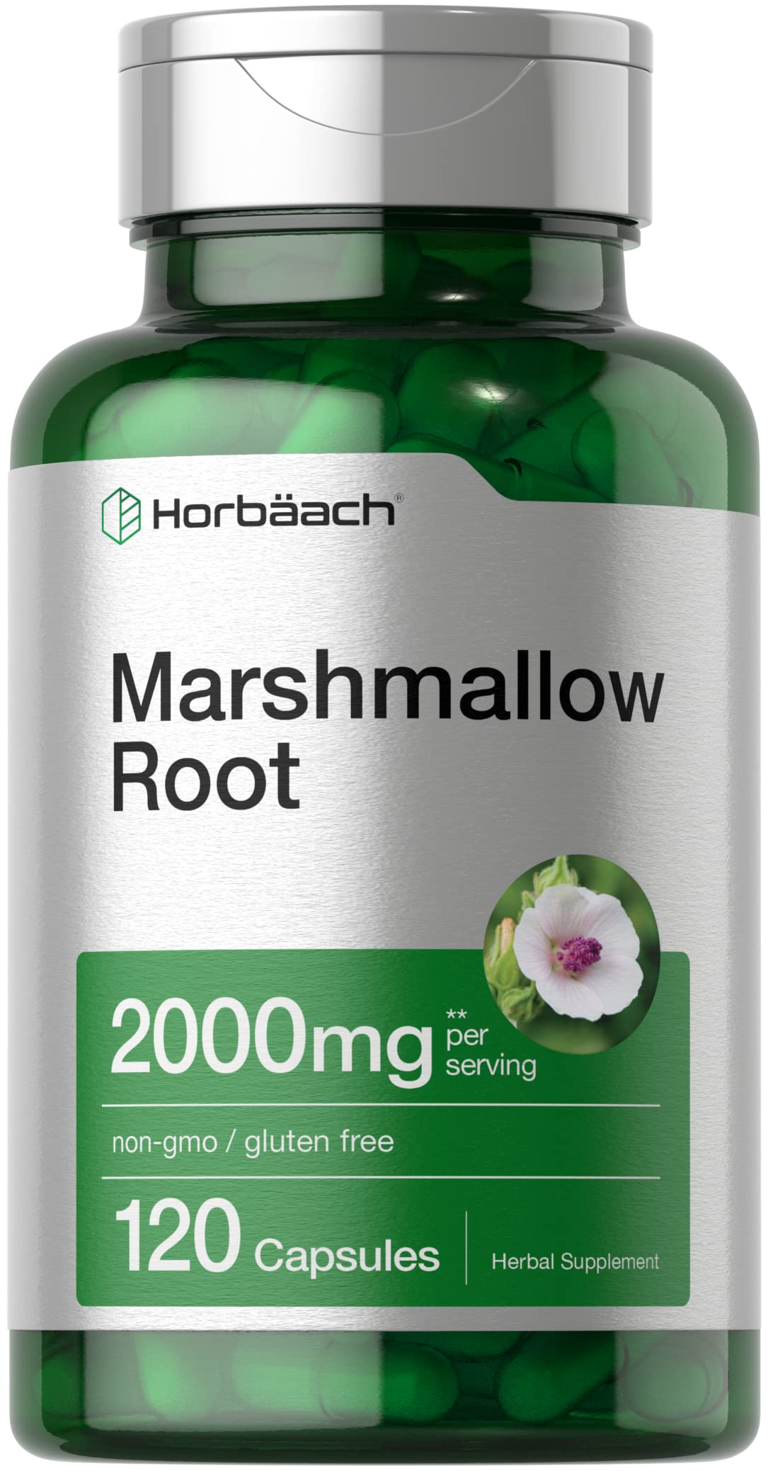 Horbaach marshmallow root capsules bottle for daily use