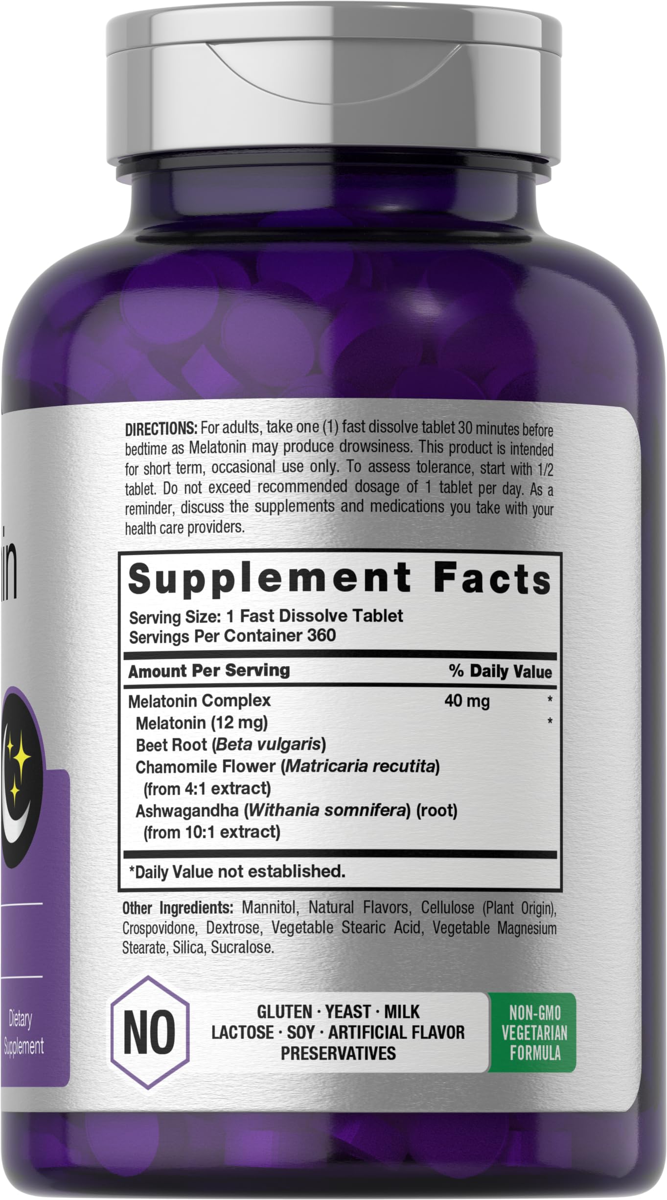 Horbäach Melatonin 40mg Complex fast-dissolve tablets ready for quick use
