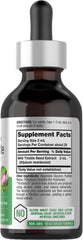 Pouring Horbaach Milk Thistle Liquid emphasizes convenient dosing for vegetarians.