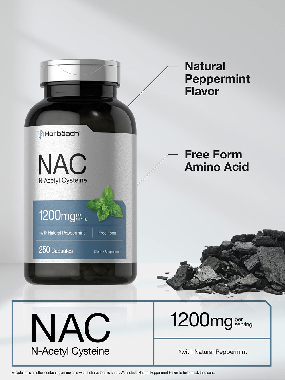 HorbAach NAC capsules pour highlighting quick-release capsules for easy dosing