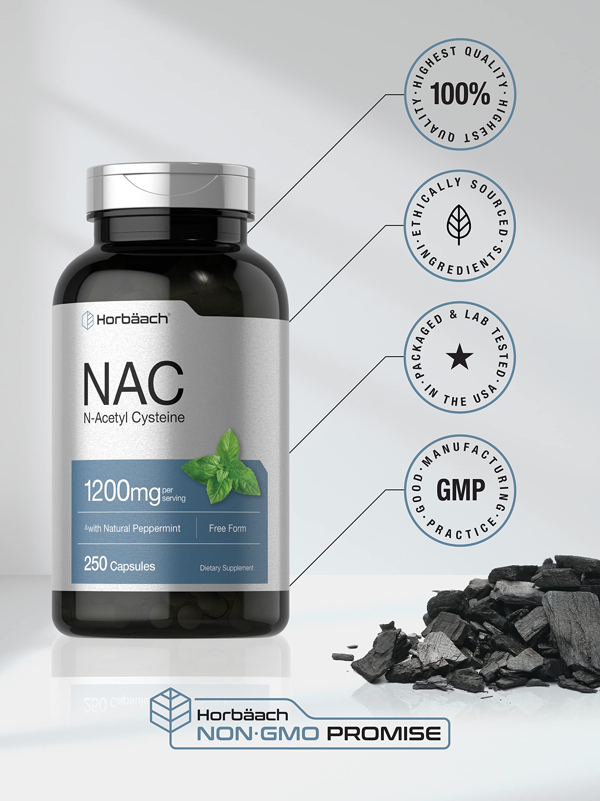 HorbAach NAC natural peppermint flavor offers a refreshing taste during consumption