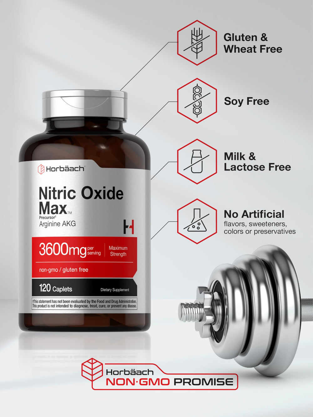 Horbäach Nitric Oxide Max serving size image for easy dosing