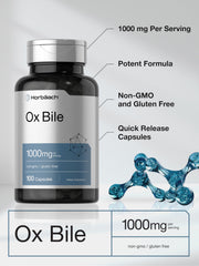 Serving size graphic for Horbäach Ox Bile with 1000 mg per serving