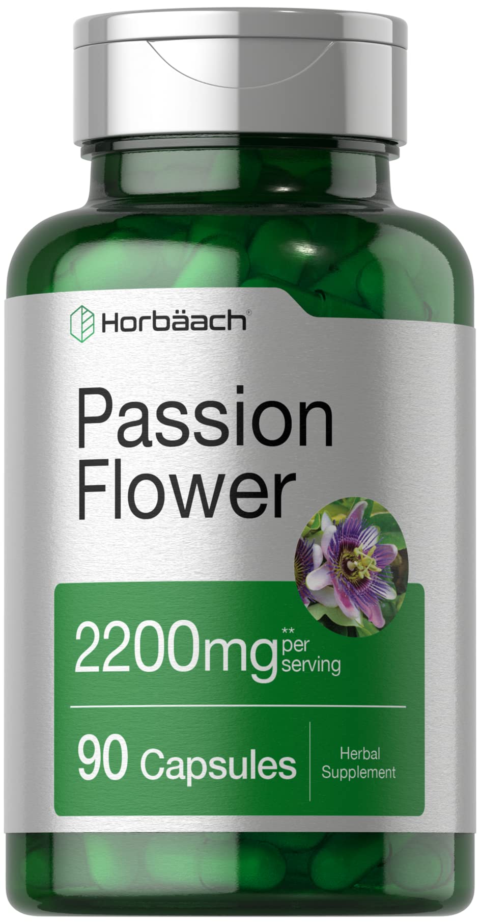 Horbäach Passion Flower Capsules bottle ready for everyday calm-support use.