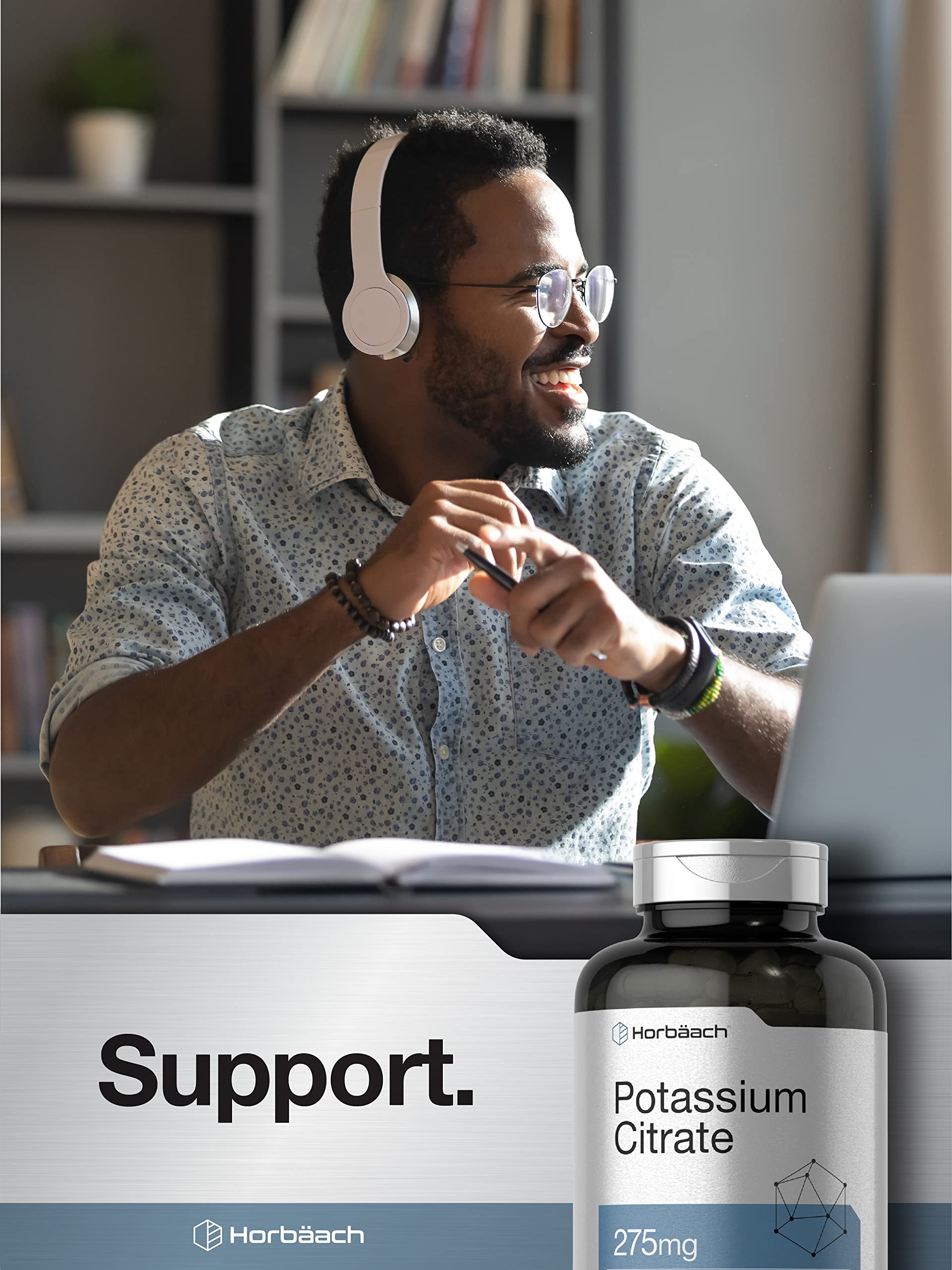 Horbäach Potassium Citrate 275 mg lab-tested quality and ingredients.