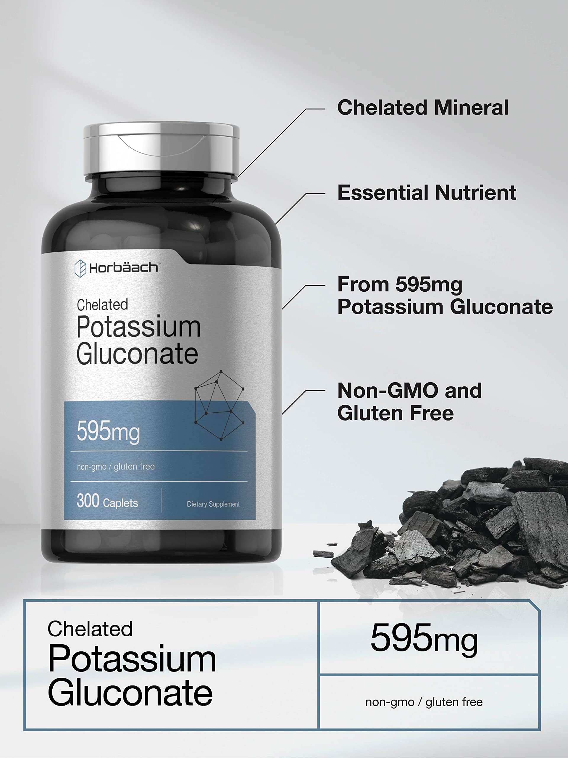 Horbäach packaging shows gluten-free, non-GMO status for mindful supplement choices.