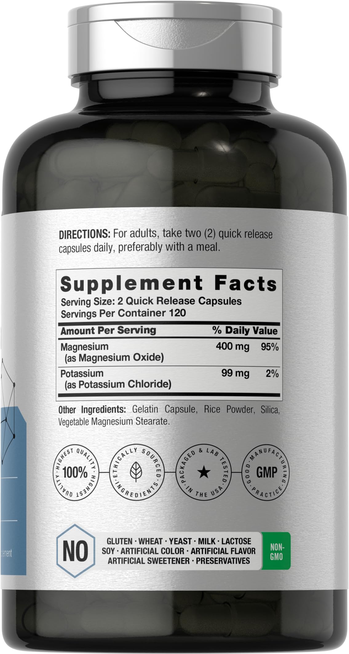 Horbäach Potassium Magnesium capsules closeup for easy daily intake