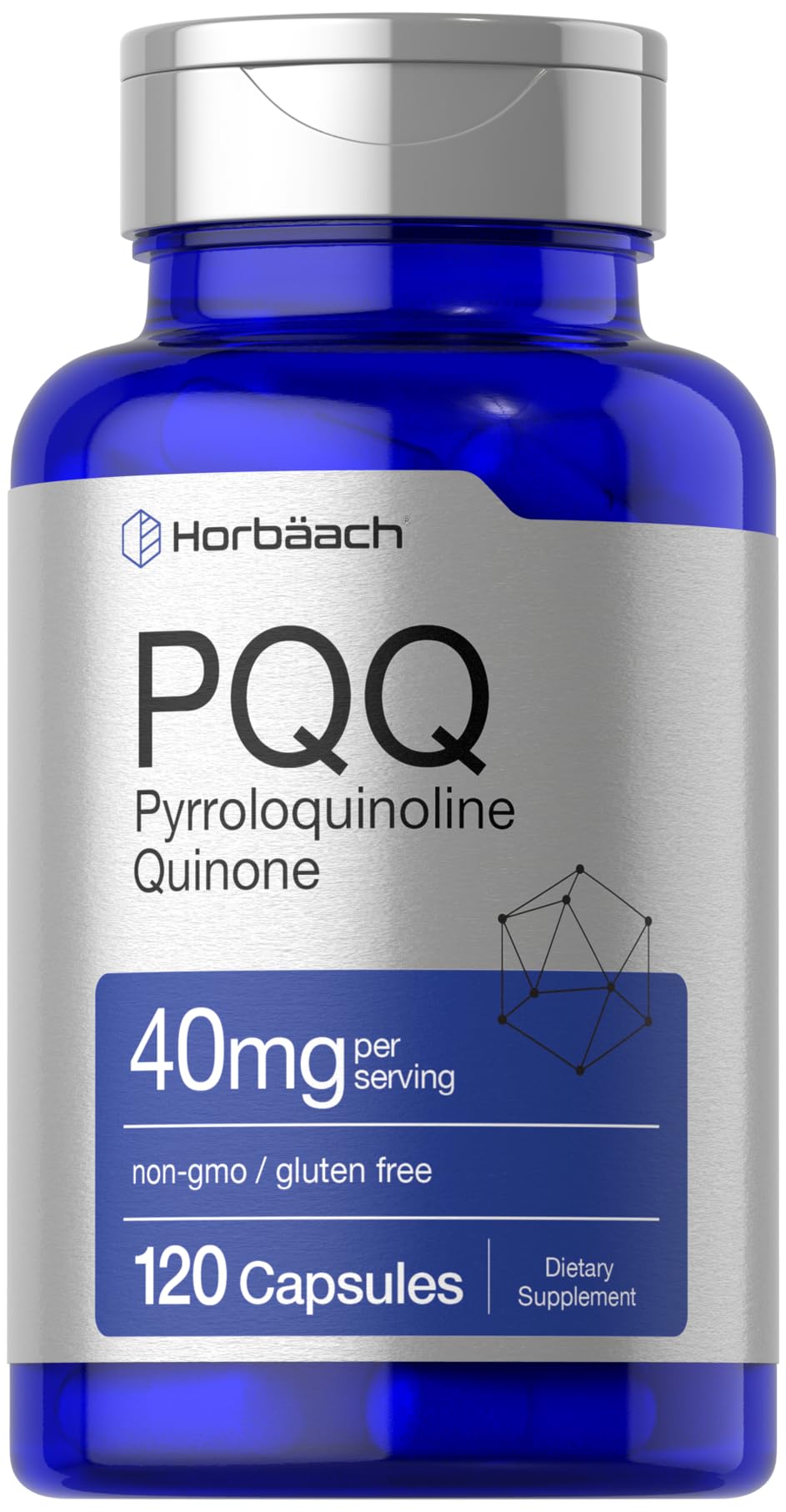 Horbäach PQQ 40 mg bottle with quick-release capsules for daily use