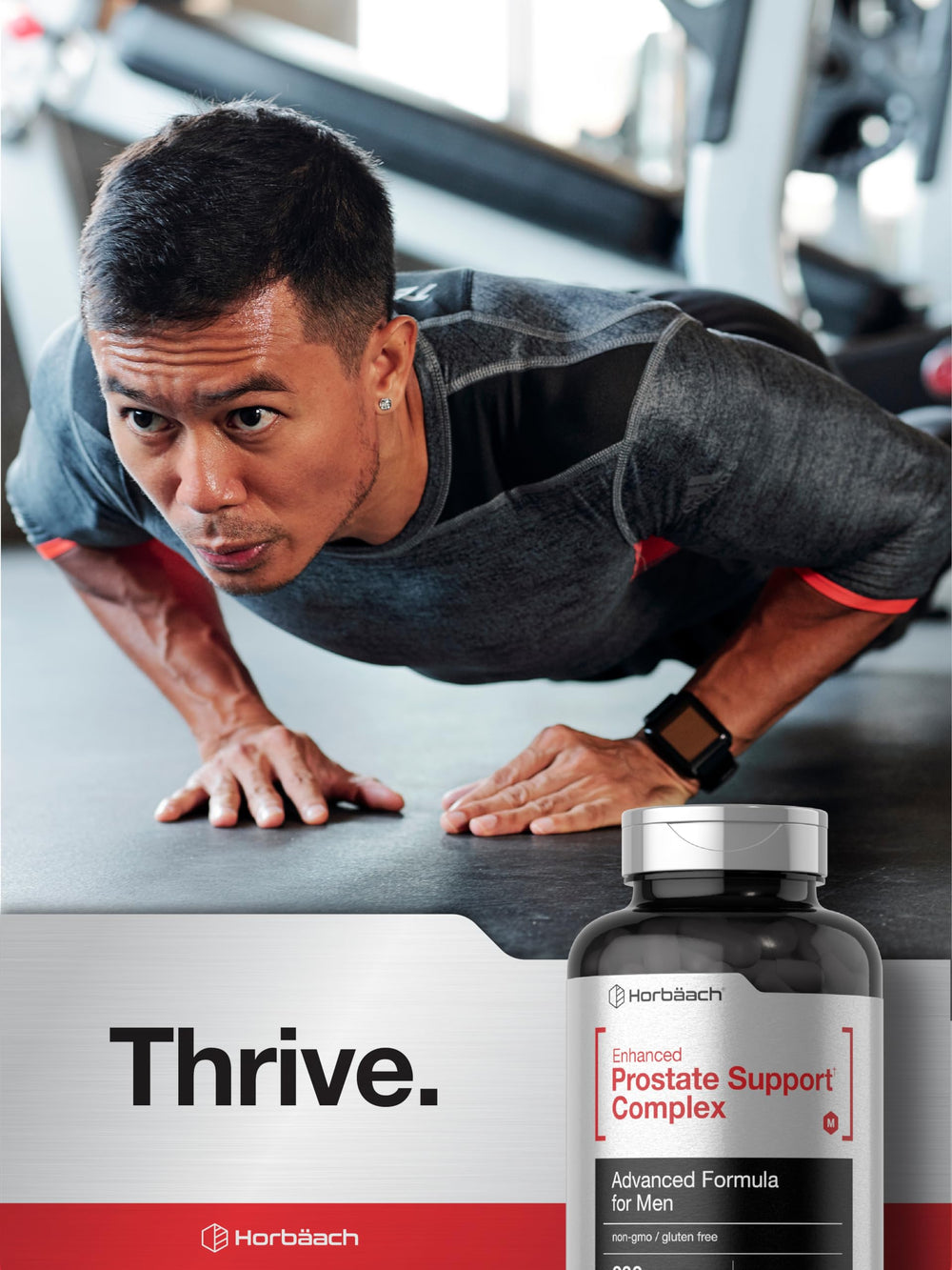 Horbaach Prostate Support on a kitchen counter suggesting daily use