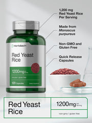 Non-GMO icon beside Horbäach Red Yeast Rice packaging.