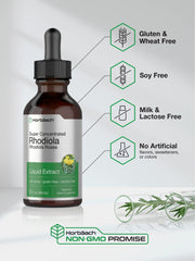 Horbaach Rhodiola Rosea tincture amber bottle — light protection helps preserve potency.