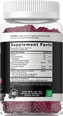 Horbaach Sambucus Elderberry Gummies jar label highlights gluten-free, non-GMO ingredients.