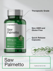 Horbäach Saw Palmetto Extract non-GMO label signaling clean sourcing.