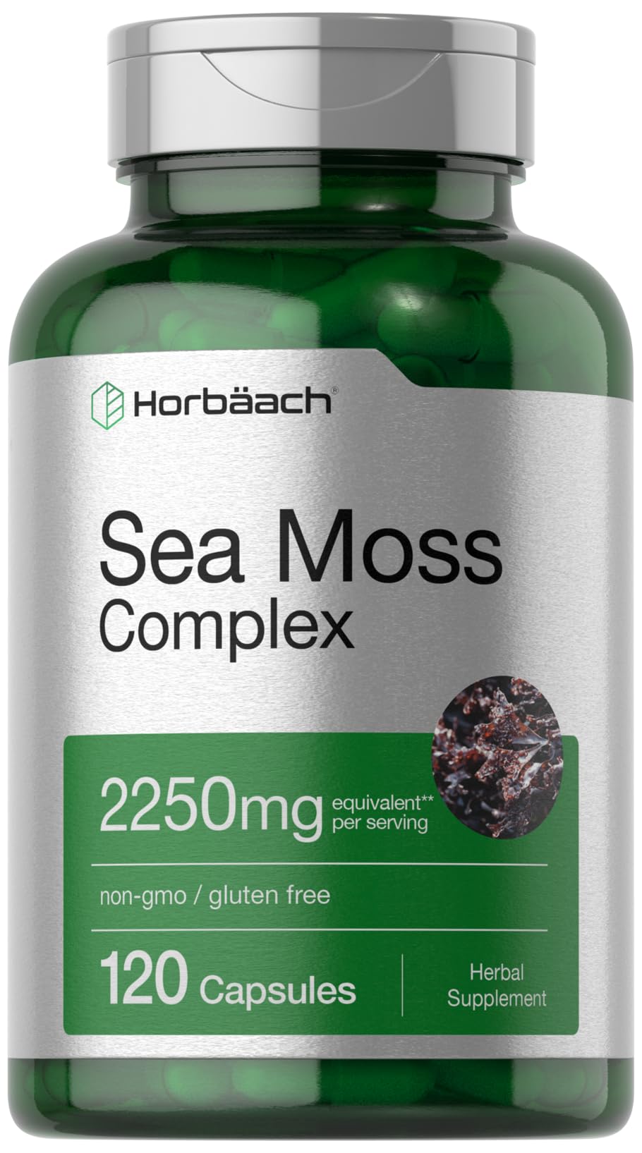 Horbäach Sea Moss Complex bottle front for daily wellness.