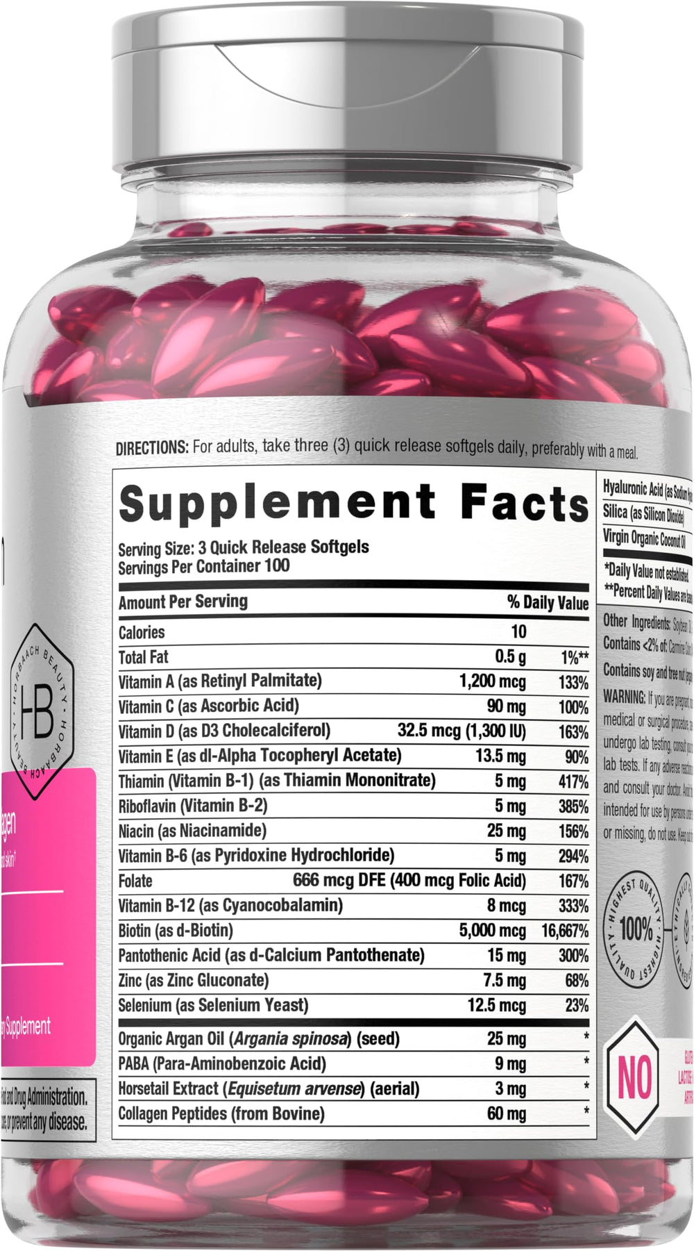 Horbäach quick-release softgels closeup highlighting easy daily use.