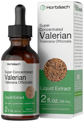 Horbäach Valerian Root Drops bottle with pour spout for calming evening rituals.