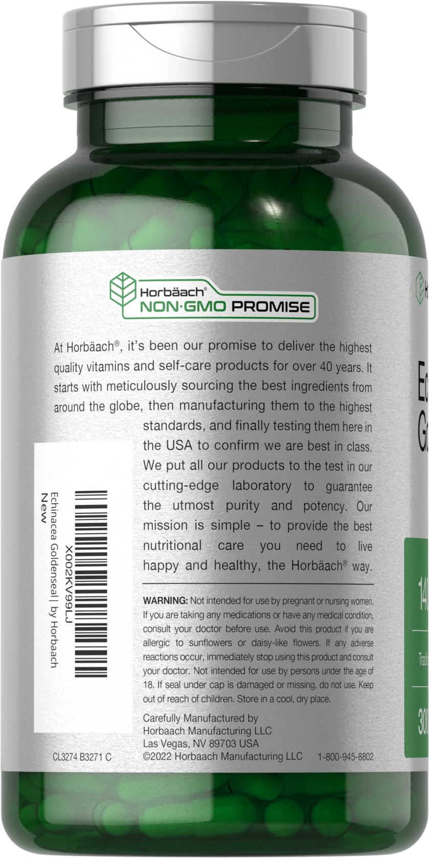 Inside Horbaach capsules pack shows vegetarian capsules for convenient daily use.
