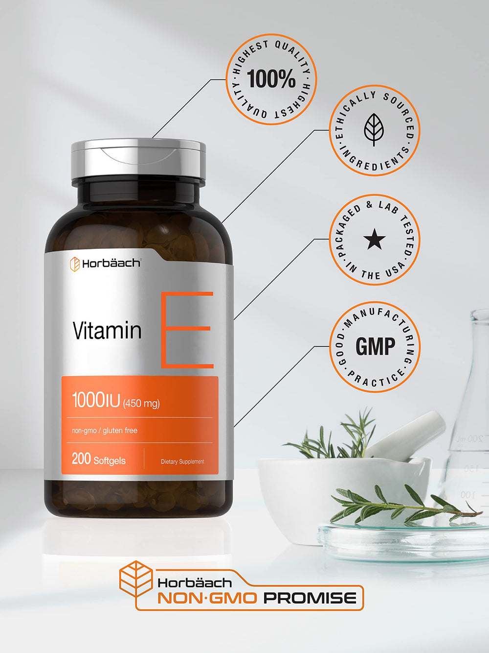 Horbaach bottle seal confirms preservative-free, premium potency.
