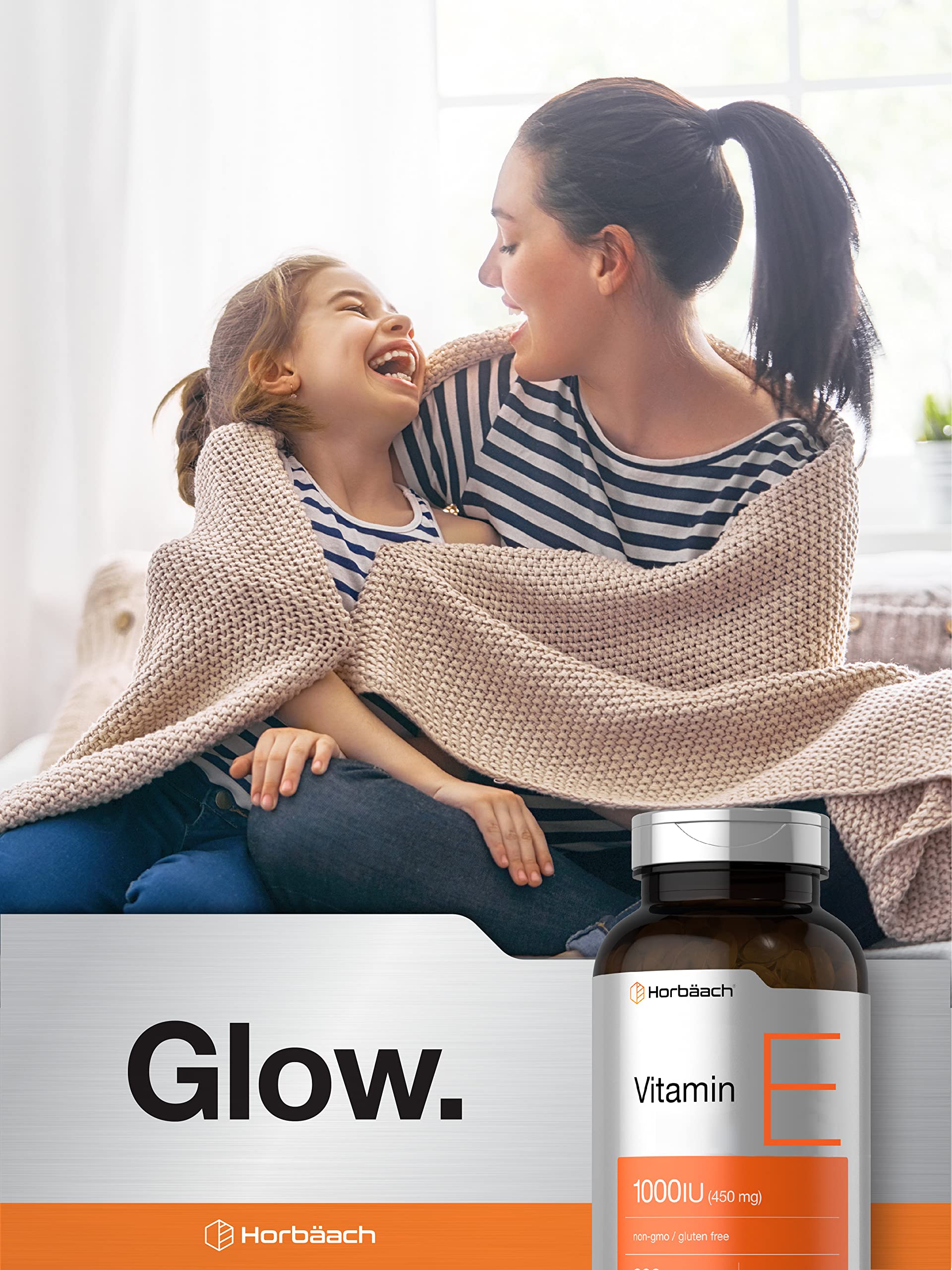 Hand holding Horbaach softgels suggests simple daily intake.