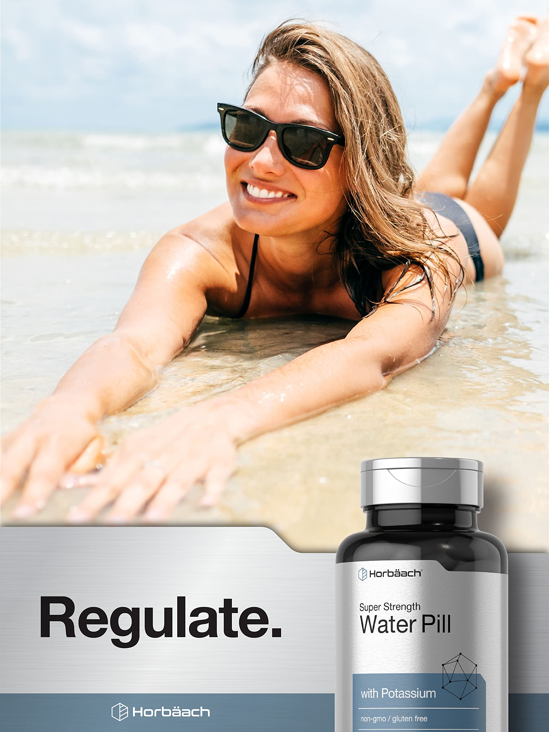Gluten-free seal on Horbaach Water Pills packaging
