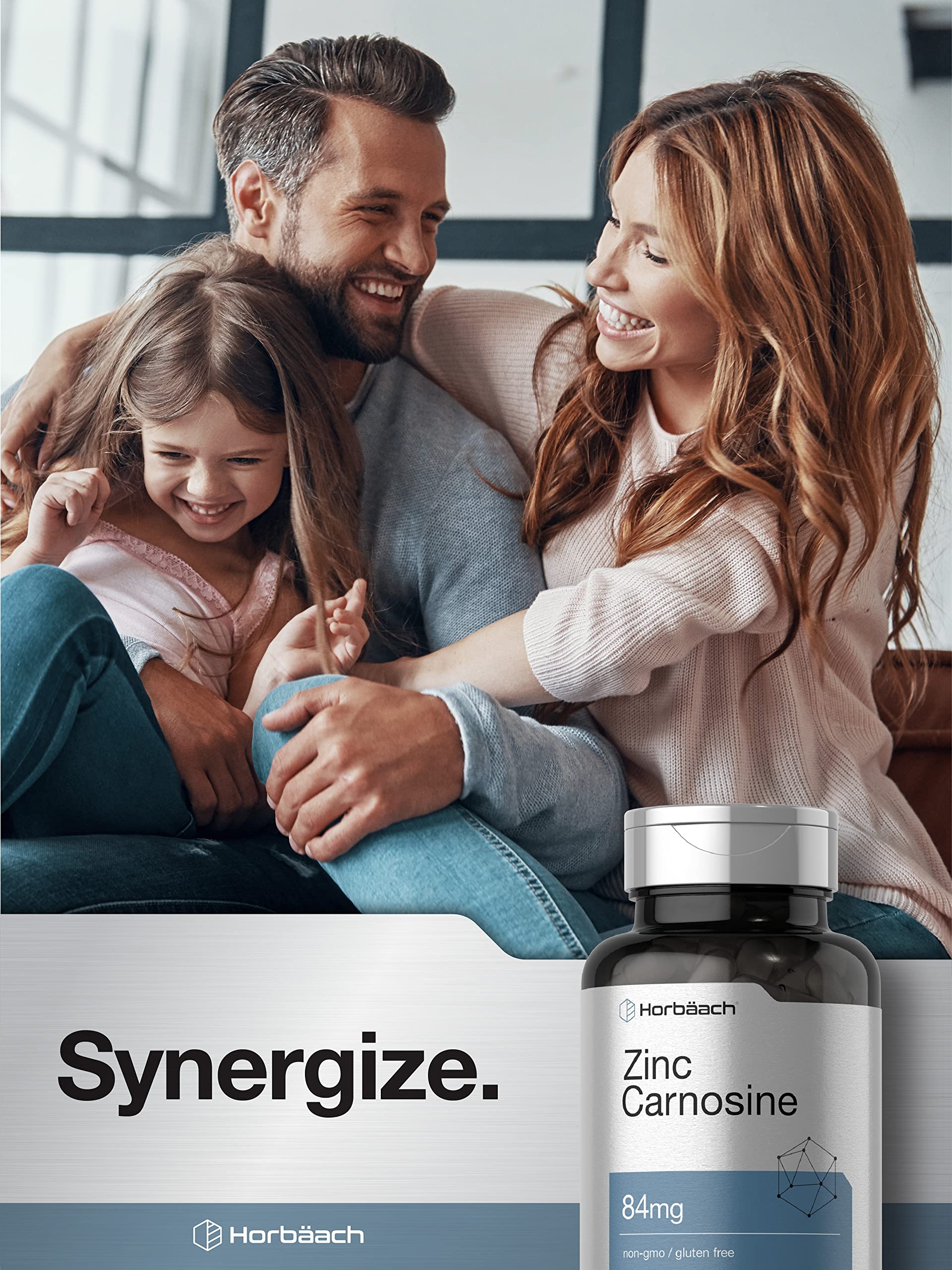 Horbäach Zinc Carnosine allergen-free seal on packaging.