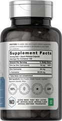 Horbäach Zinc Carnosine capsules close-up highlighting quick-release design.