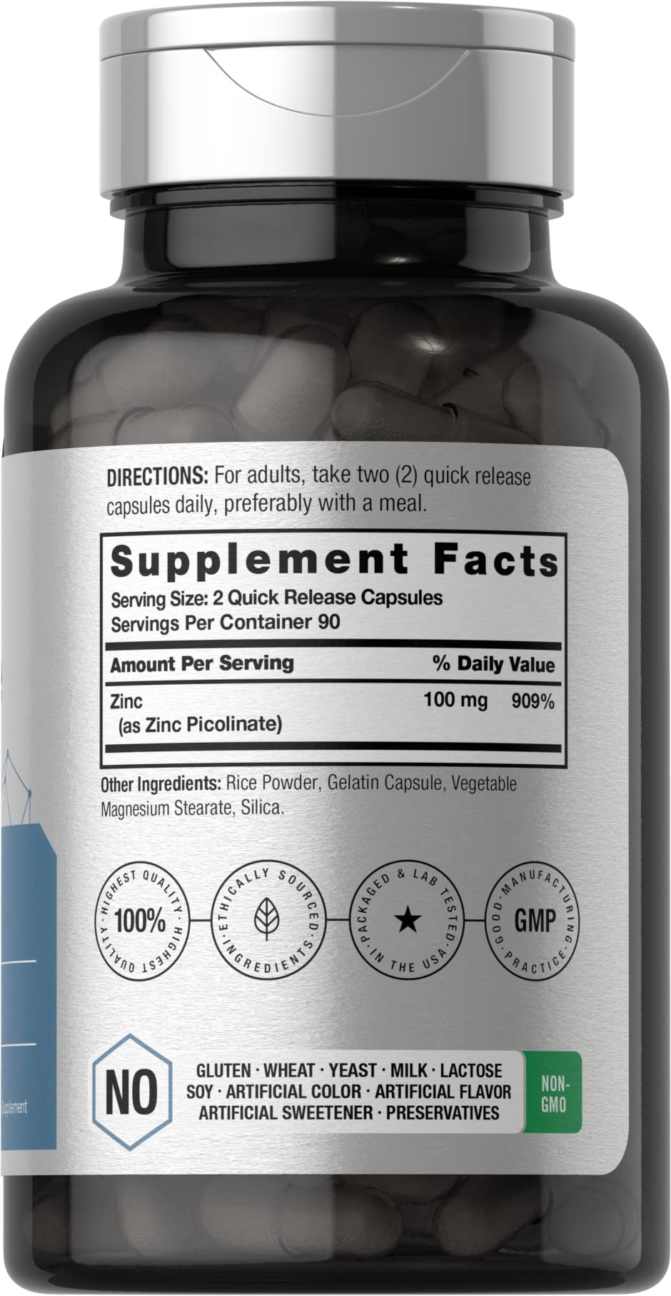 Horbäach Zinc Picolinate 180 capsules for a convenient daily routine.