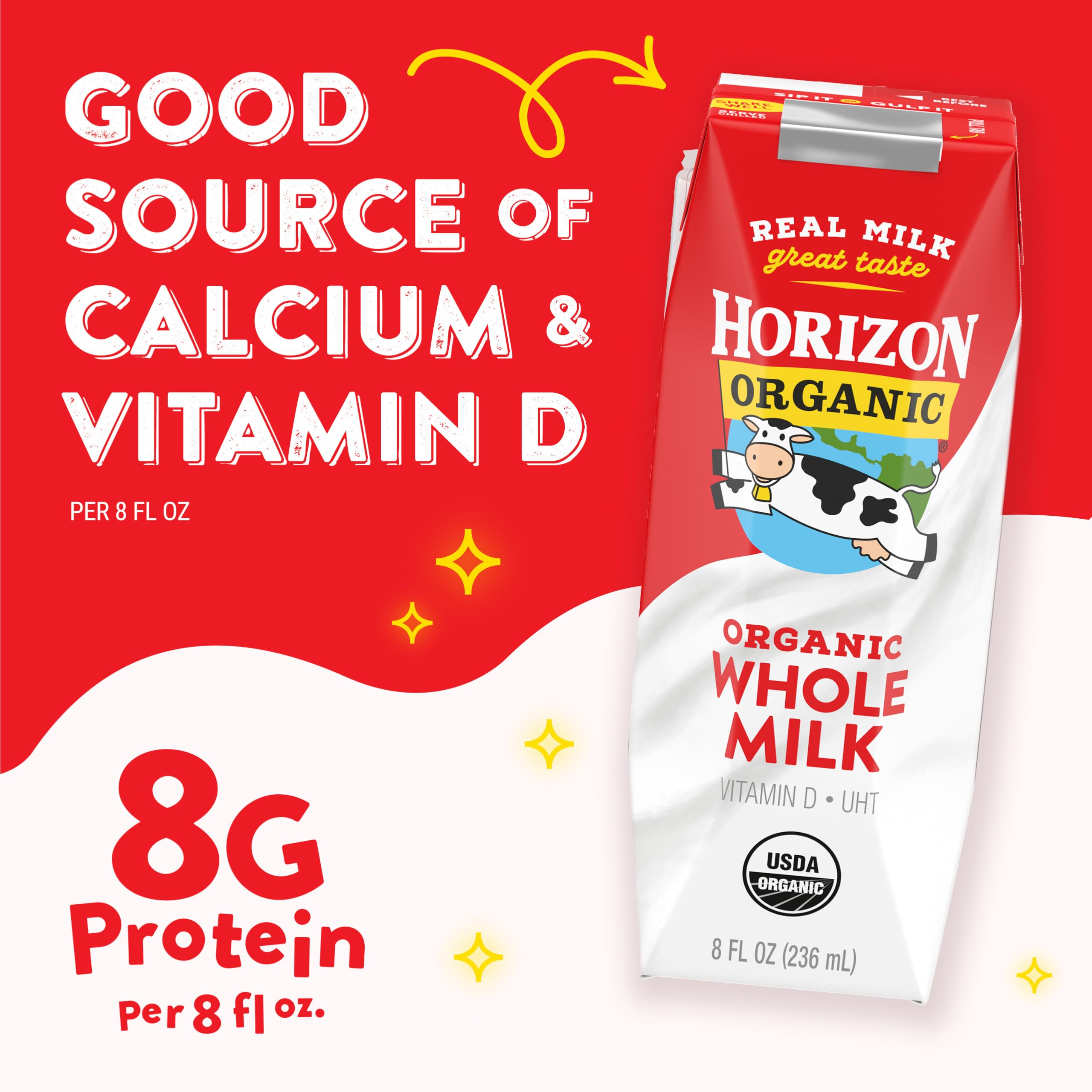 Horizon Organic certified organic milk box from trusted partners.