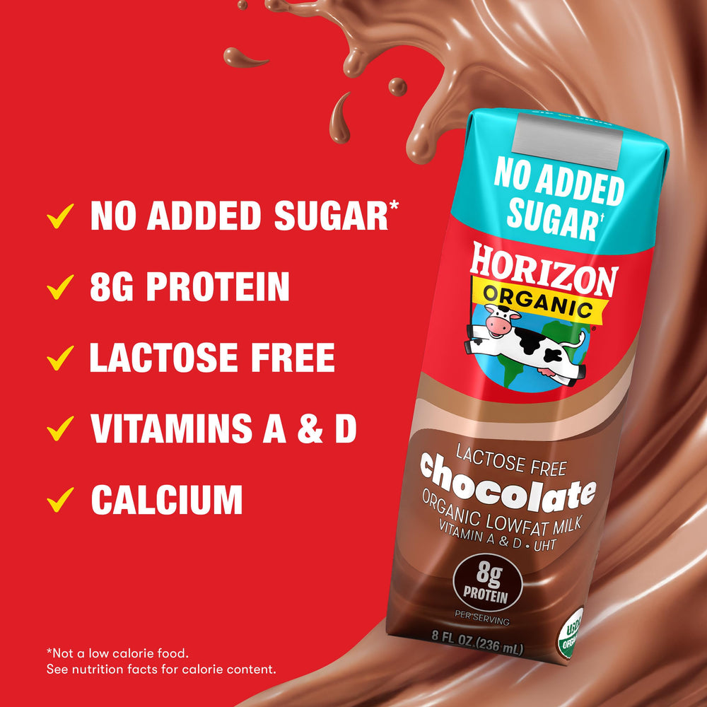 Horizon Organic chocolate milk box with cereal for a quick breakfast