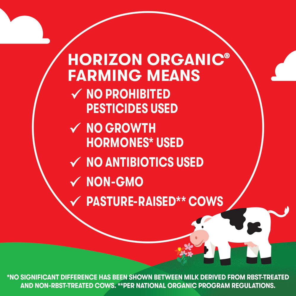 Horizon Organic Instant Dry Whole Milk Powder in glass with beverage option.