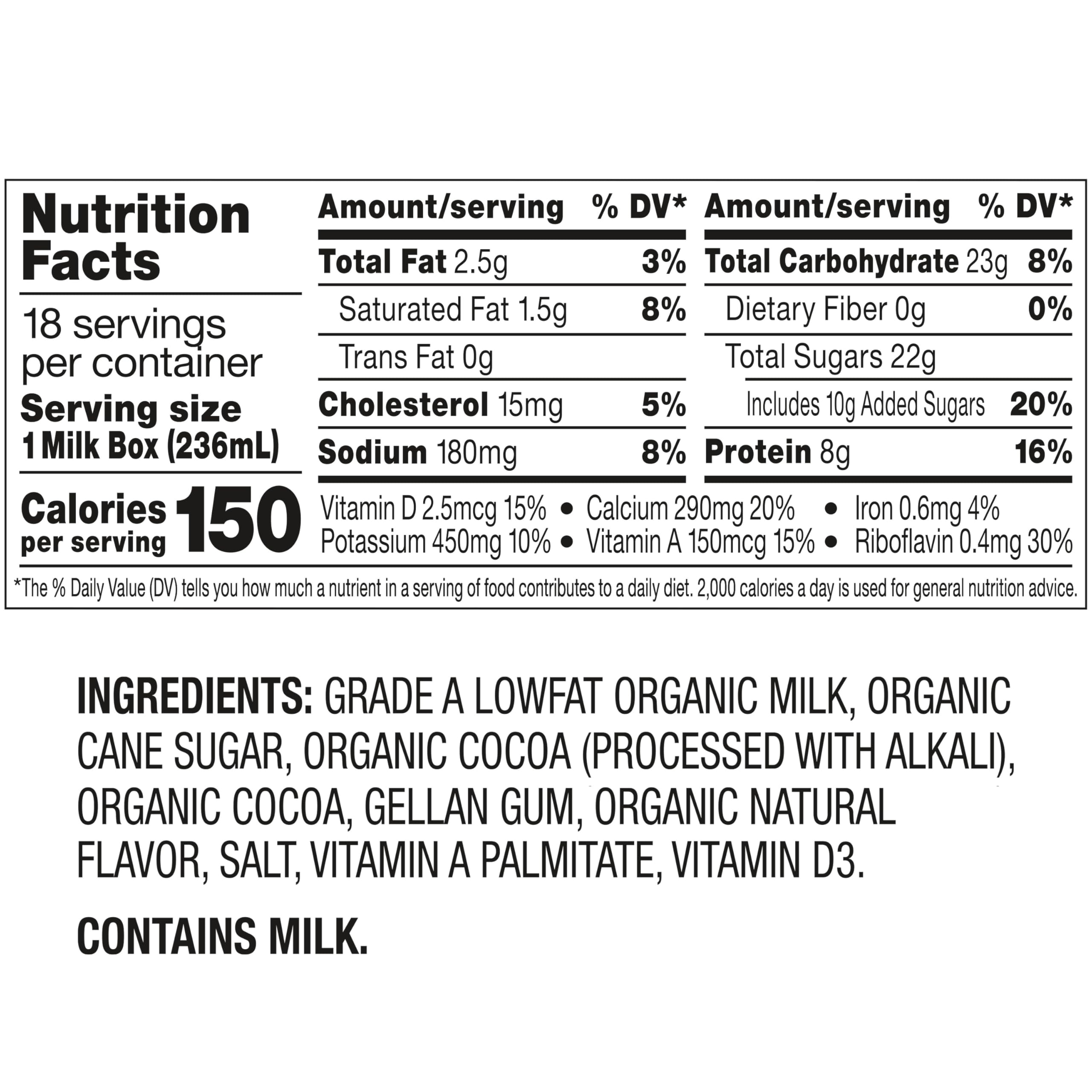Horizon Organic chocolate milk box in a kid lunchbox for school