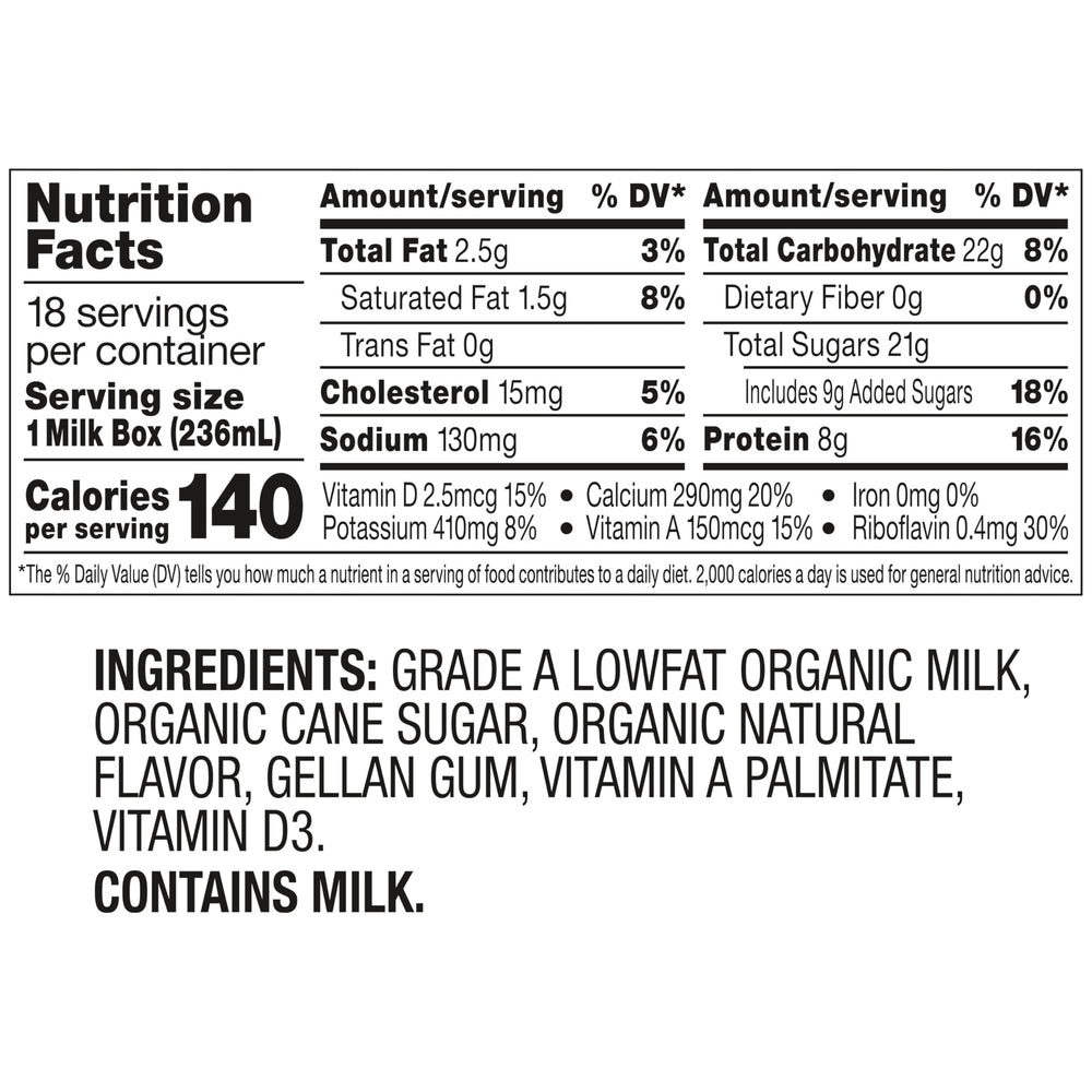 Shelf-stable Horizon Organic milk box for travel and school