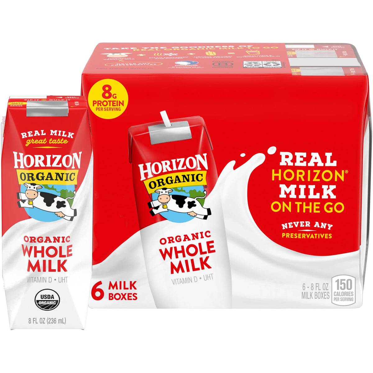Horizon Organic shelf-stable milk box for lunchboxes and on-the-go.