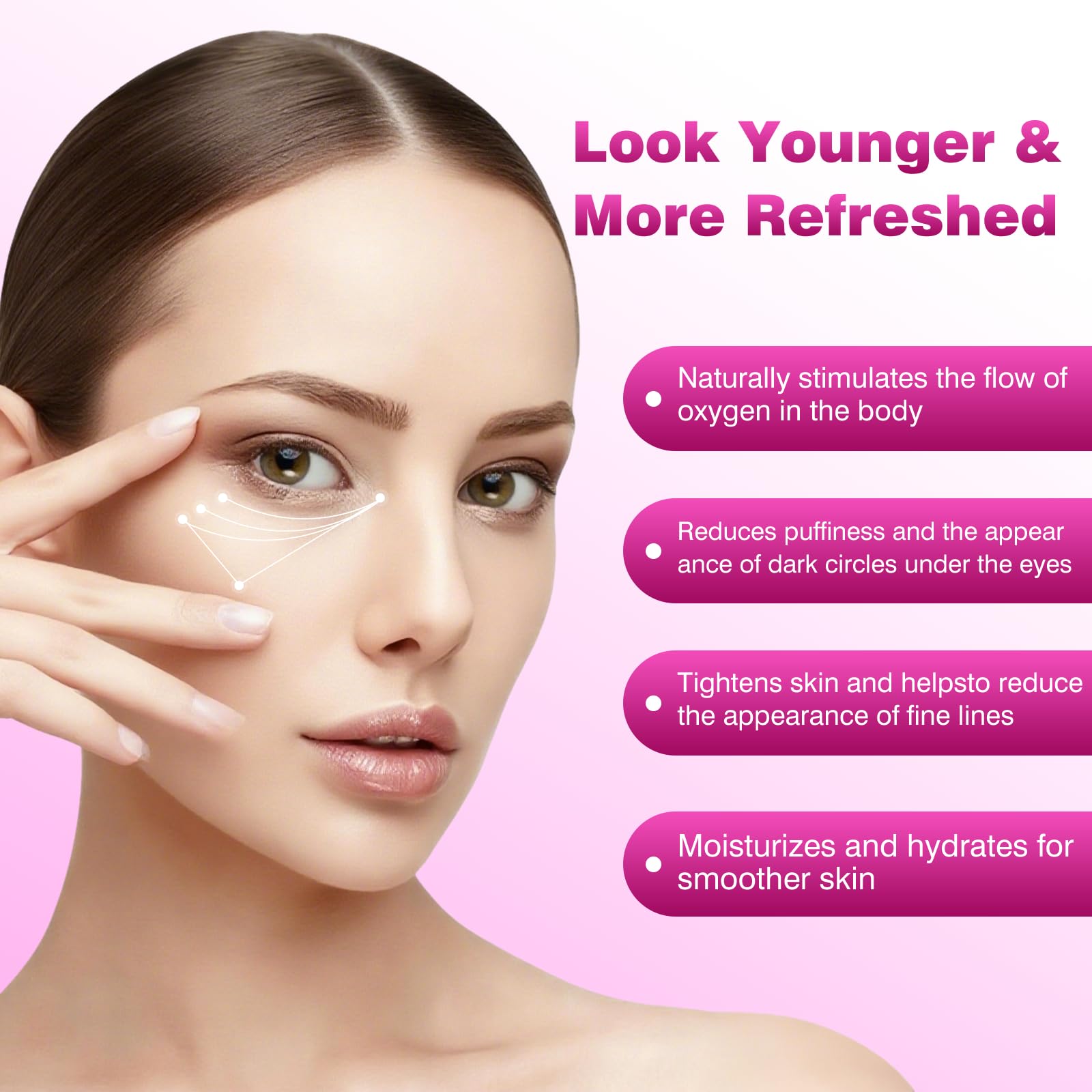 HORLLM eye stick demonstrates hyaluronic moisture delivery for refreshed under-eye skin